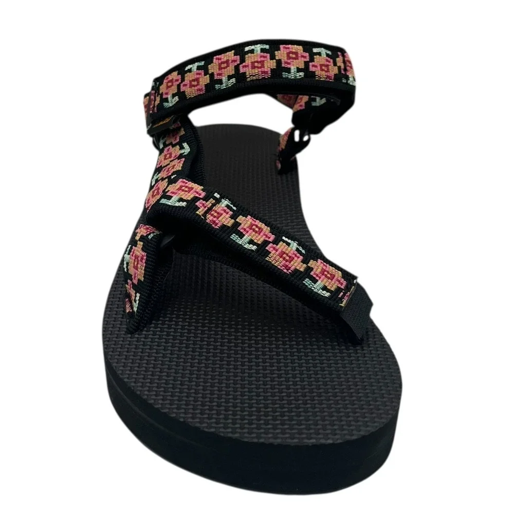 Teva Midform Universal Womens Sport Platform Sandals Size 7‎ Black Floral Multi